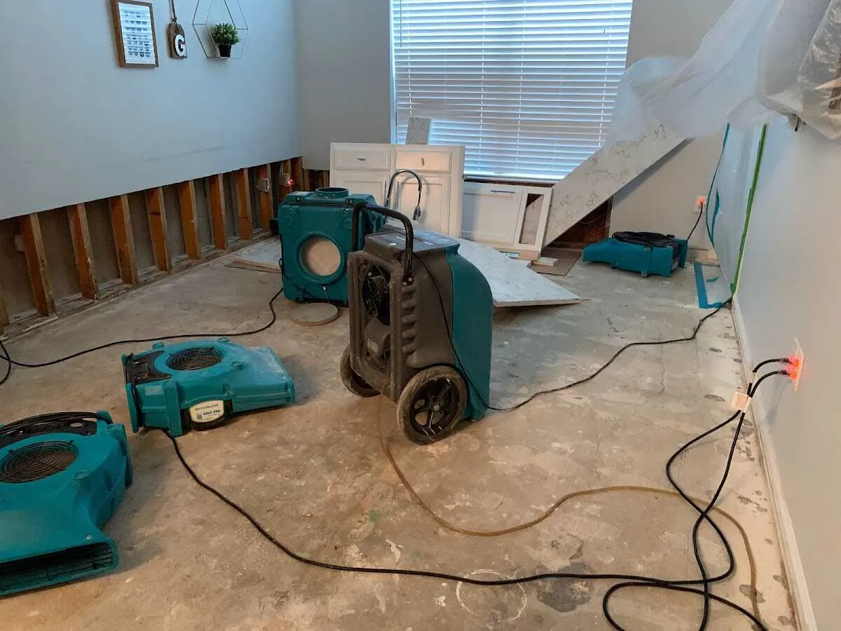 Dehumidifier in flood-cut room for Water Extraction & Removal in Stayton